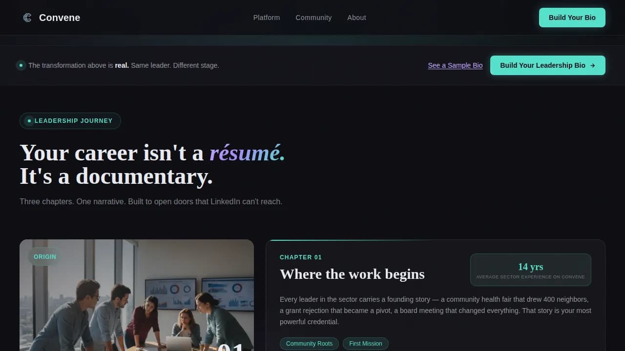 Network — Visionary Nonprofit Leadership Landing Page Template