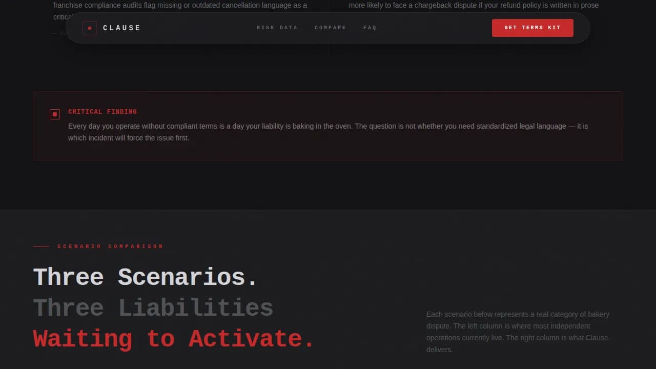 Terms — Smart Bakery Agreement Landing Page Template