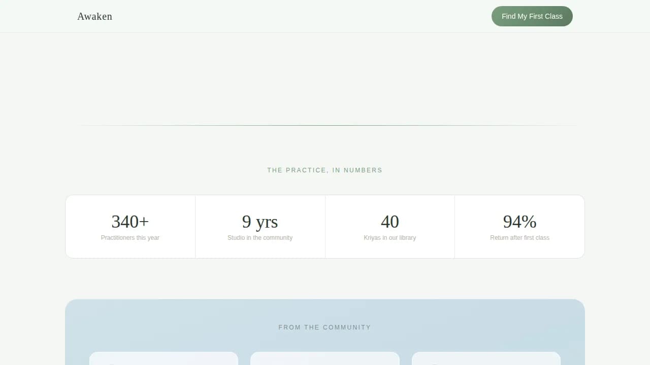 Rise — Immersive Kundalini Yoga Landing Page Template