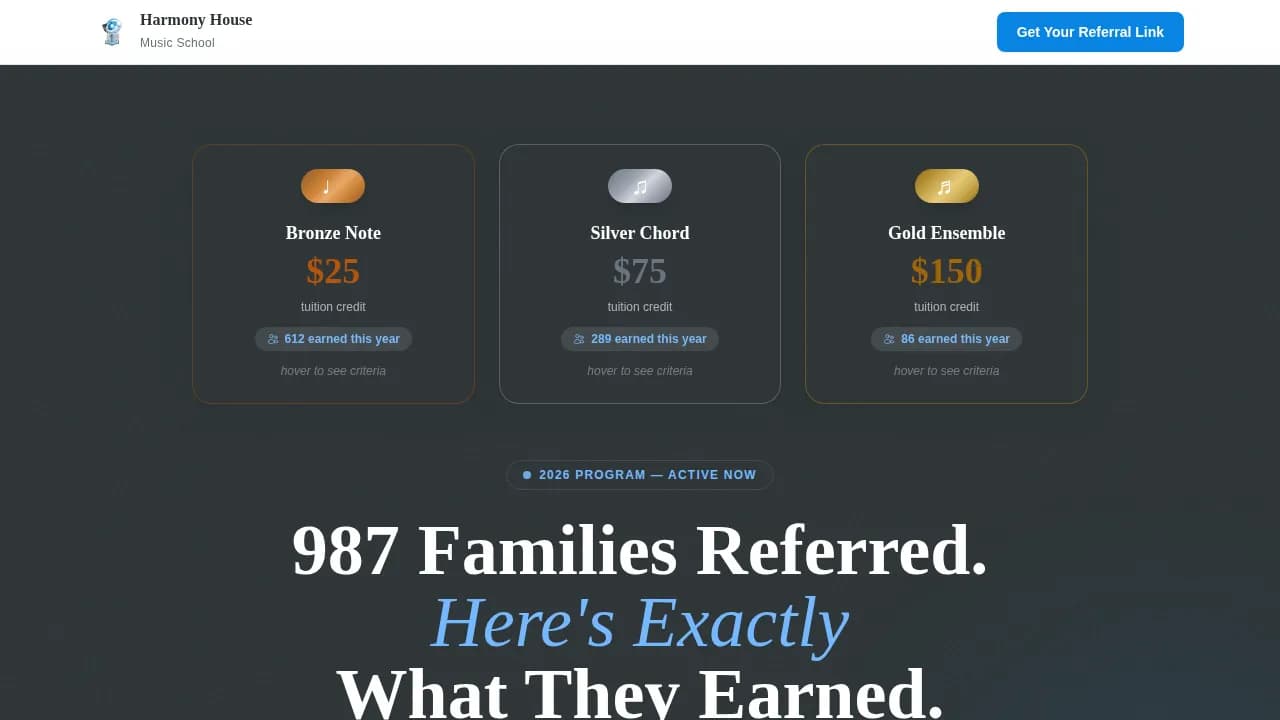 Referral - Tiered Shield Comparison Landing Page Template