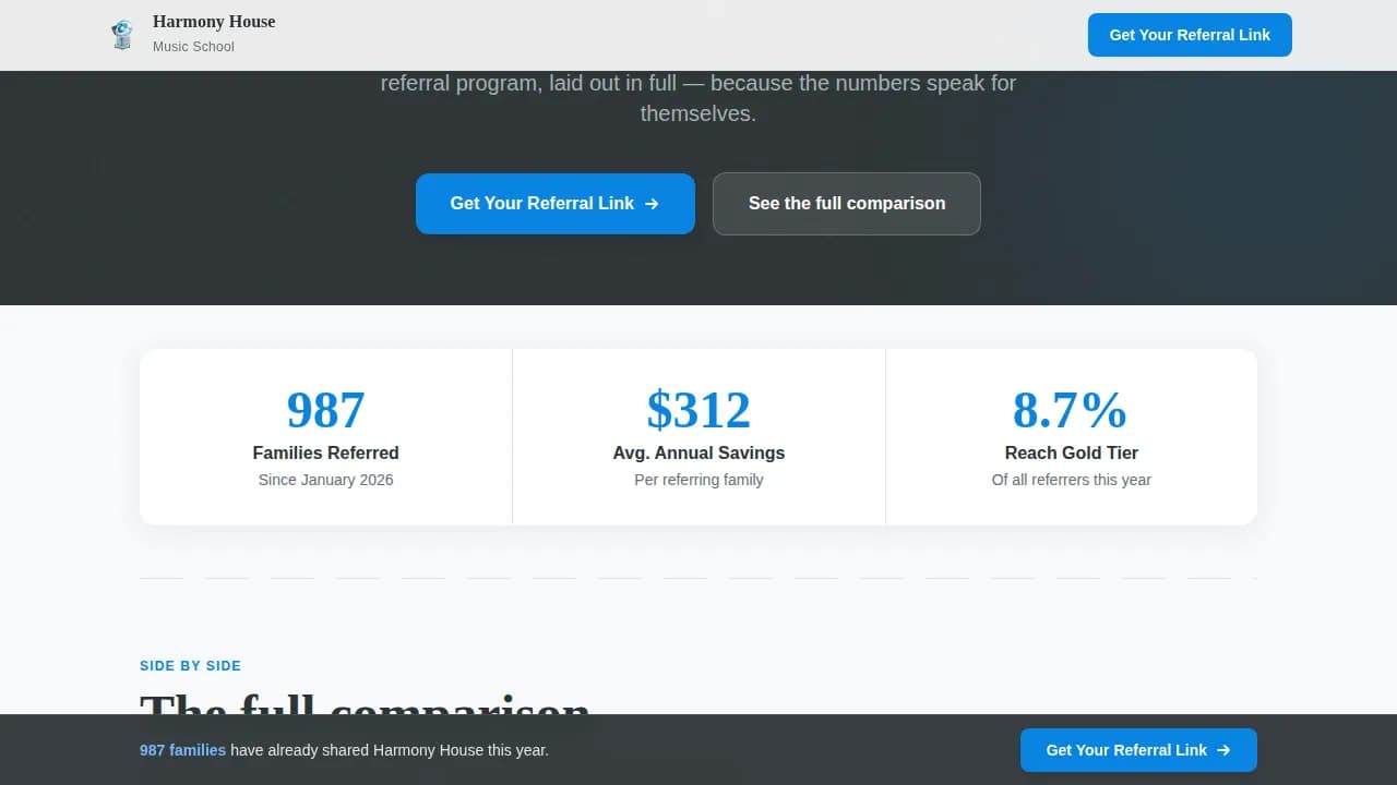 Referral - Tiered Shield Comparison Landing Page Template