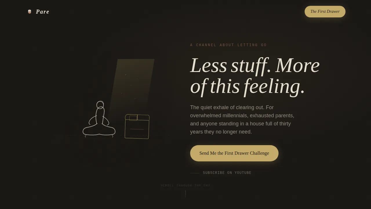 Pare — Minimal Declutter Coaching Landing Page Template