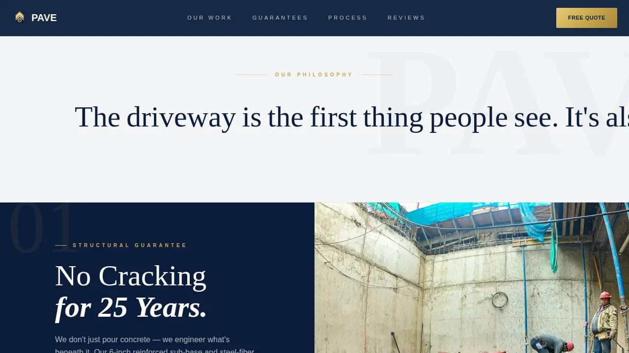 Pave — Expert Asphalt Installation Landing Page Template