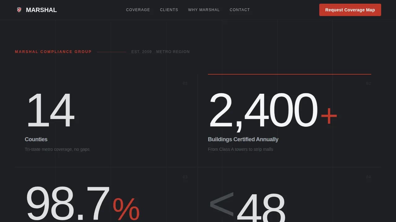 Marshal — Certified Fire Protection Landing Page Template