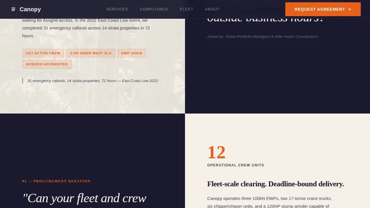 Canopy — Trusted Arborist Services Landing Page Template