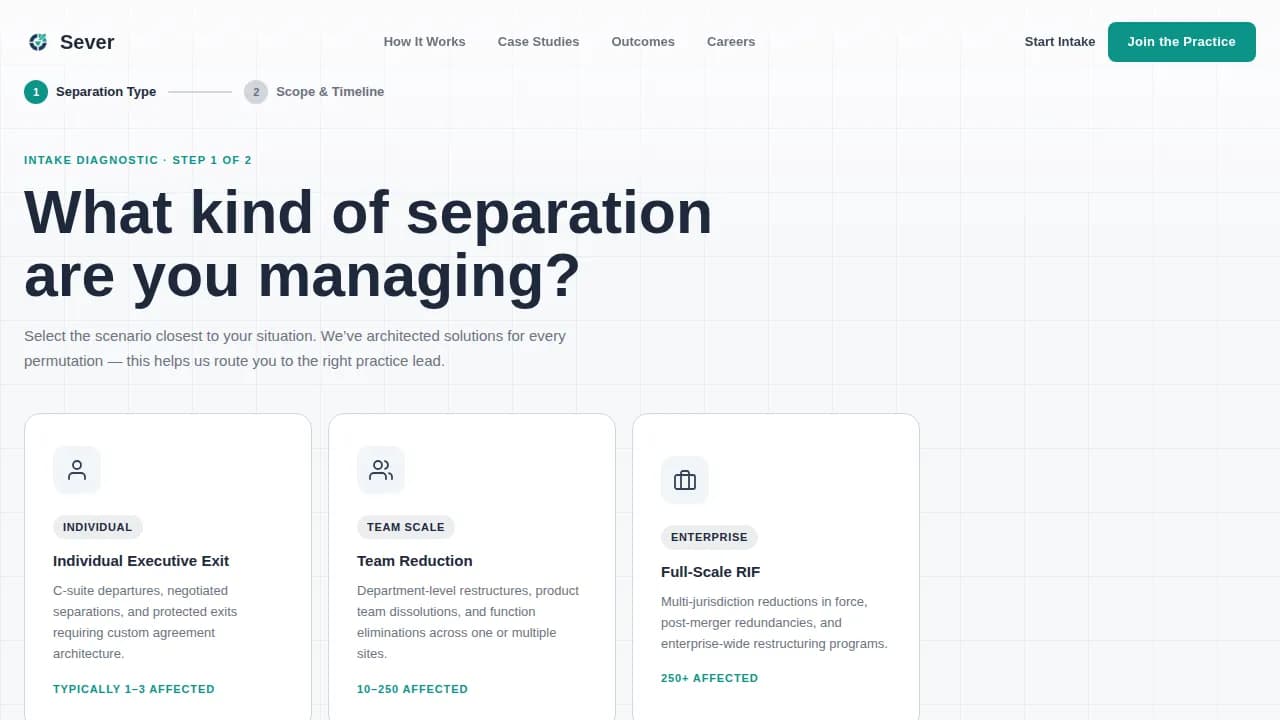 Sever — Compassionate Transition Support Landing Page Template