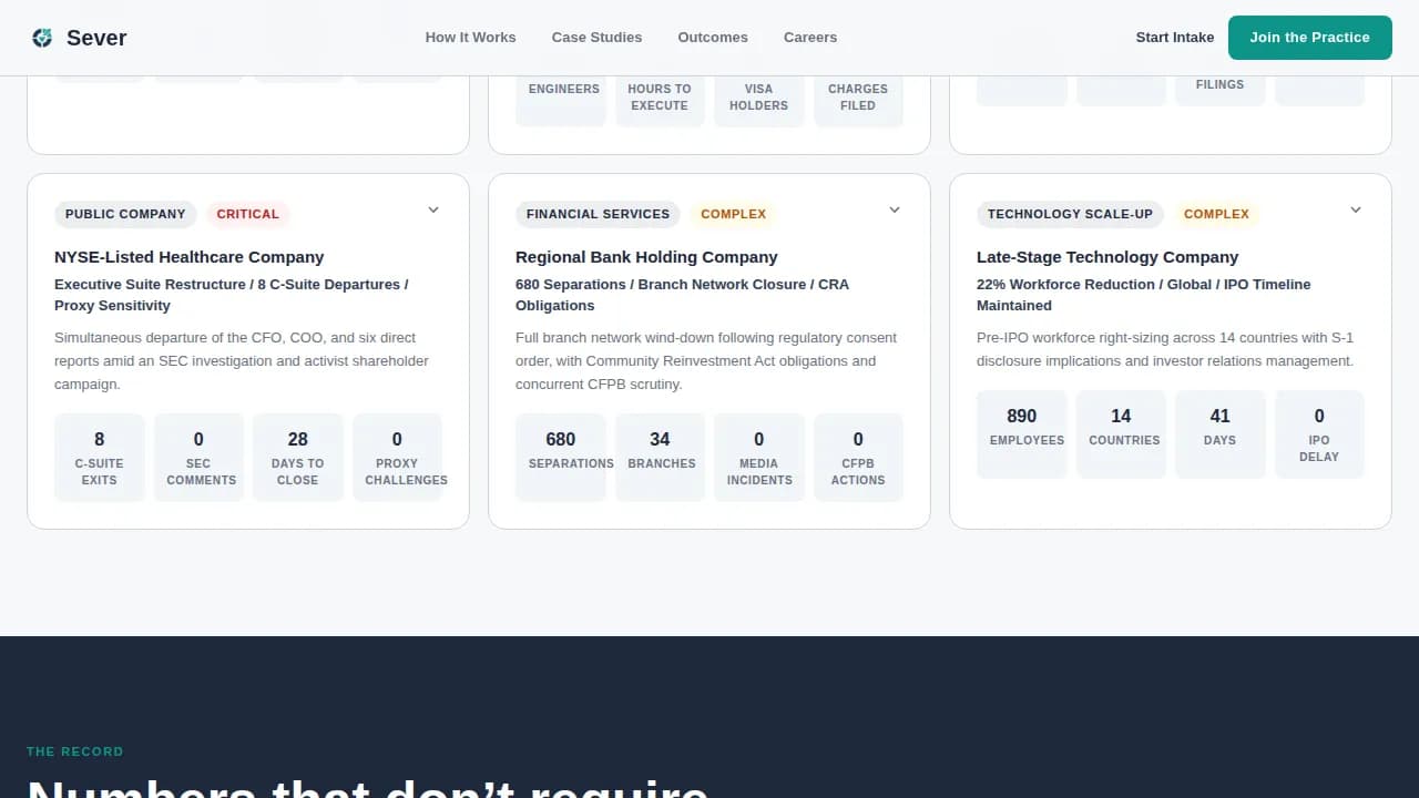 Sever — Compassionate Transition Support Landing Page Template