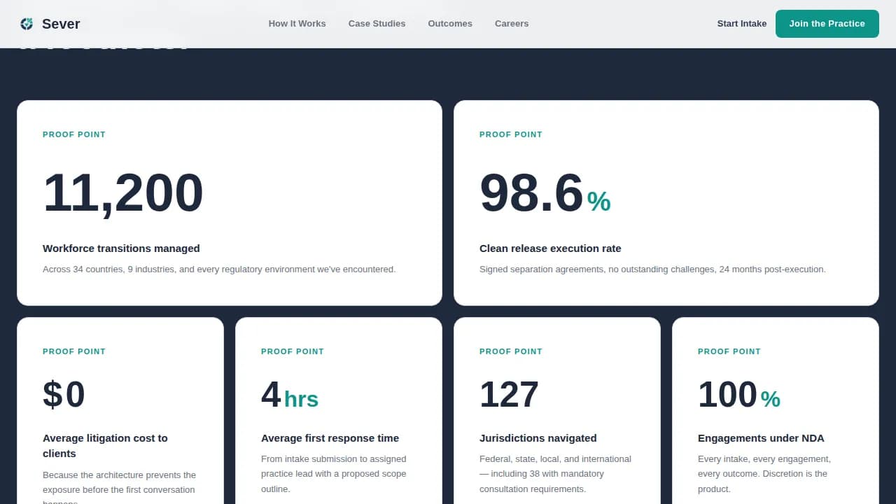 Sever — Compassionate Transition Support Landing Page Template