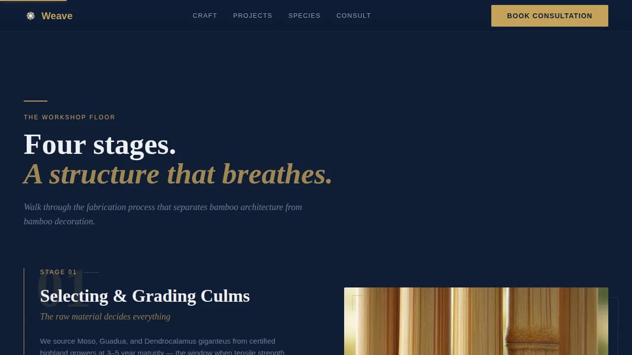 Loom — Sustainable Bamboo Craftwork Landing Page Template