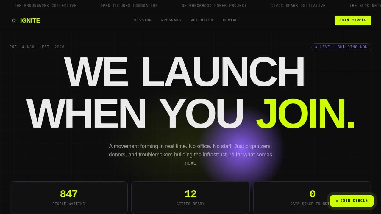 Mobilize — Purposeful Nonprofit Preview Landing Page Template