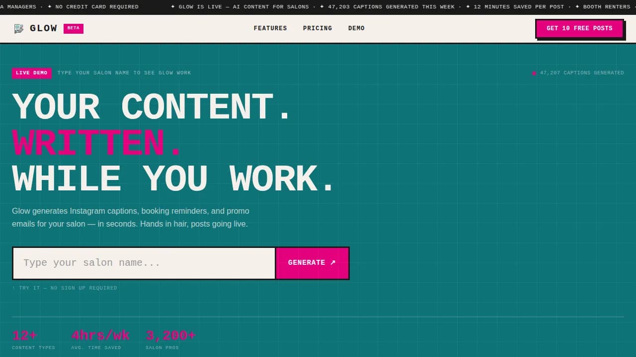 Radiance — Minimalist Beauty Automation Landing Page Template