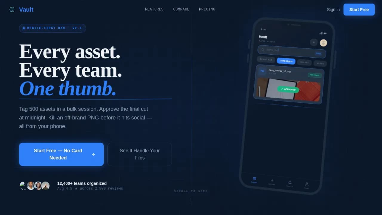 Archive — Mobile-First Asset Storage Landing Page Template