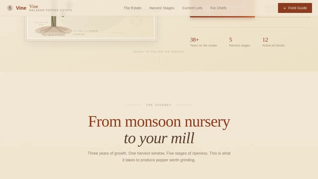 Harvest — Artisan Spice Grower Landing Page Template