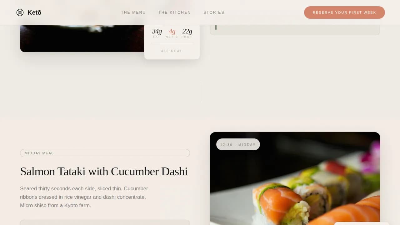 Keto — Pro Nutrition Meal Plan Landing Page Template