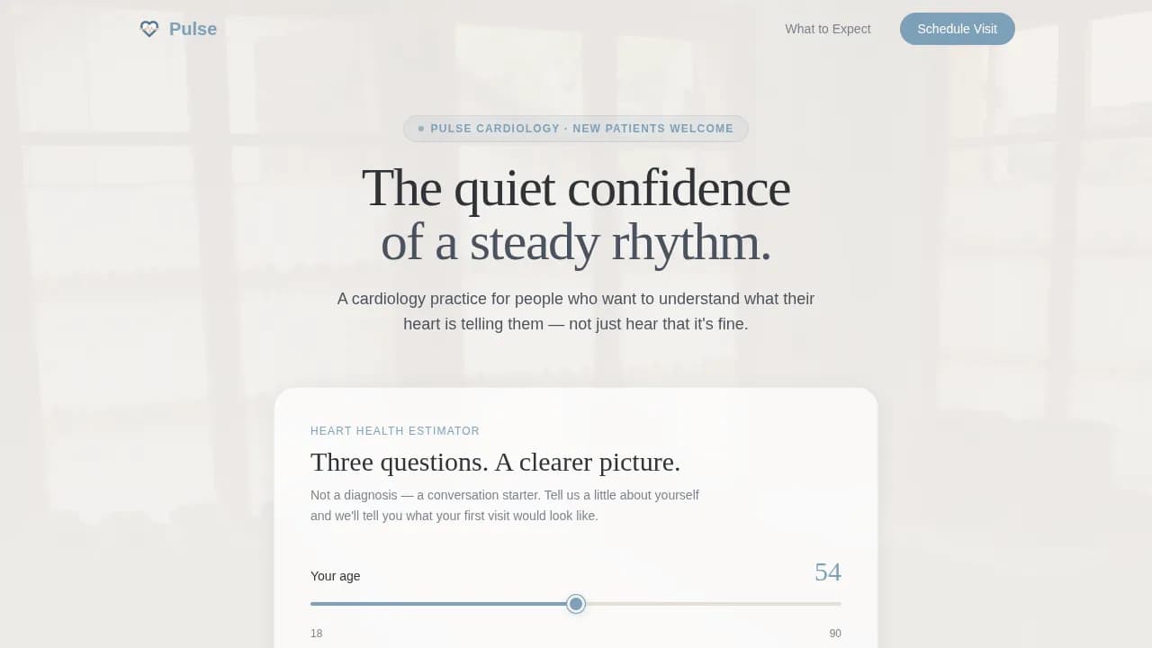 Vitals — Heart Health Onboarding Landing Page Template