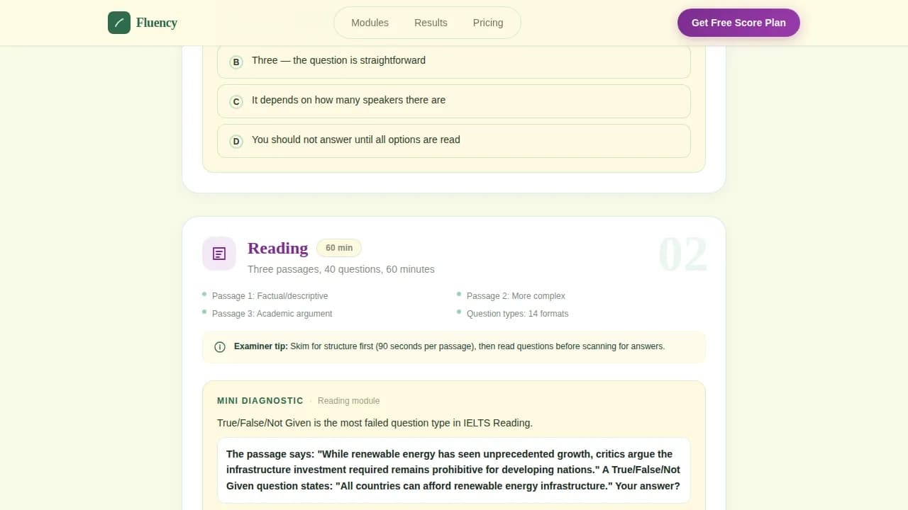 Fluency - Score-Boosting IELTS Prep Landing Page Template
