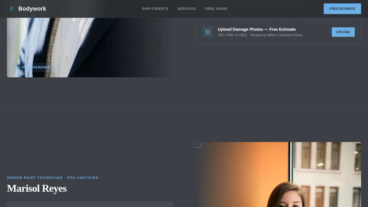 Impact — Certified Vehicle Restoration Landing Page Template