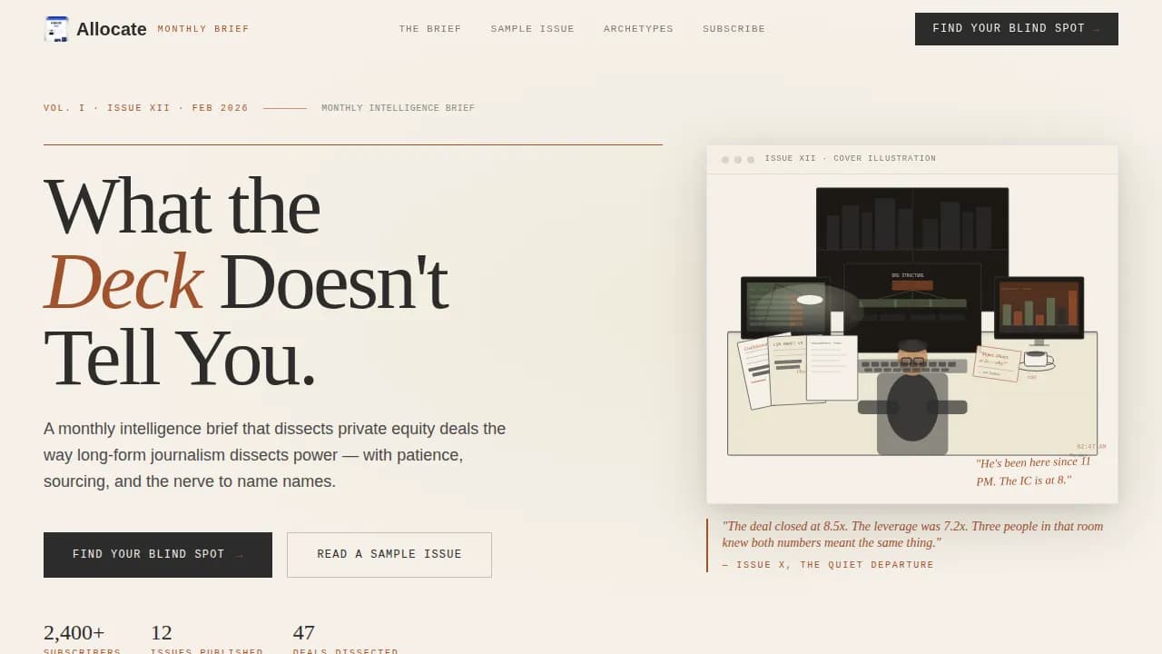 Allocate — Expert Investment Insights Landing Page Template