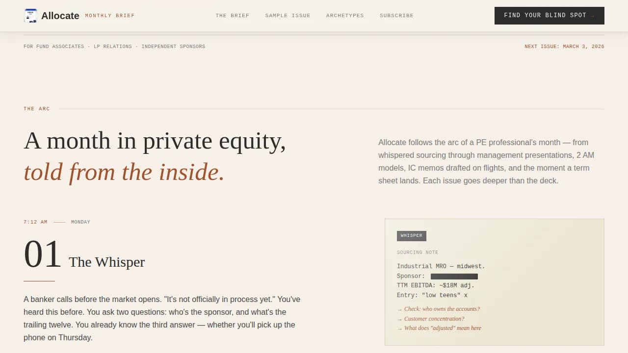 Allocate — Expert Investment Insights Landing Page Template