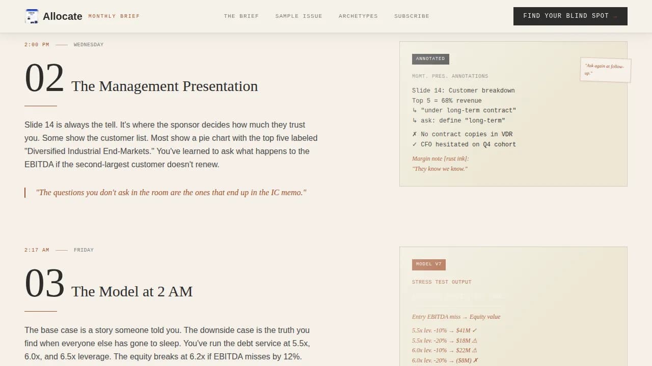 Allocate — Expert Investment Insights Landing Page Template