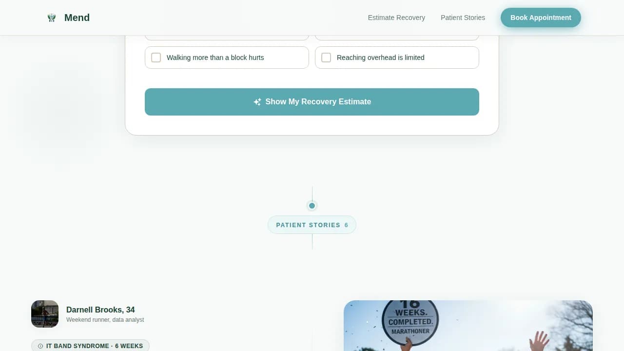 Recover — Smart Physical Therapy Landing Page Template