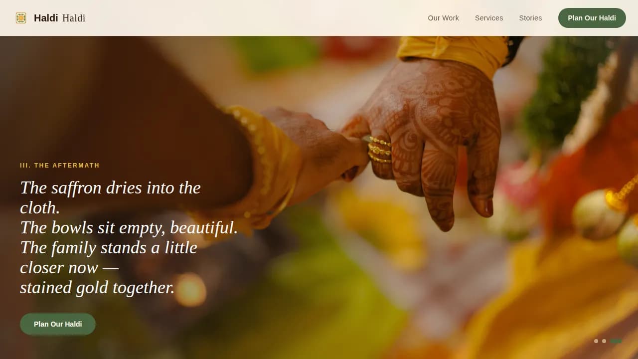 Ritual — Golden Wedding Coordination Landing Page Template