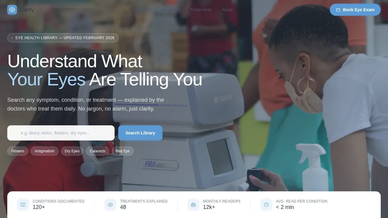 Ophthalmic — Trusted Eye Care Landing Page Template