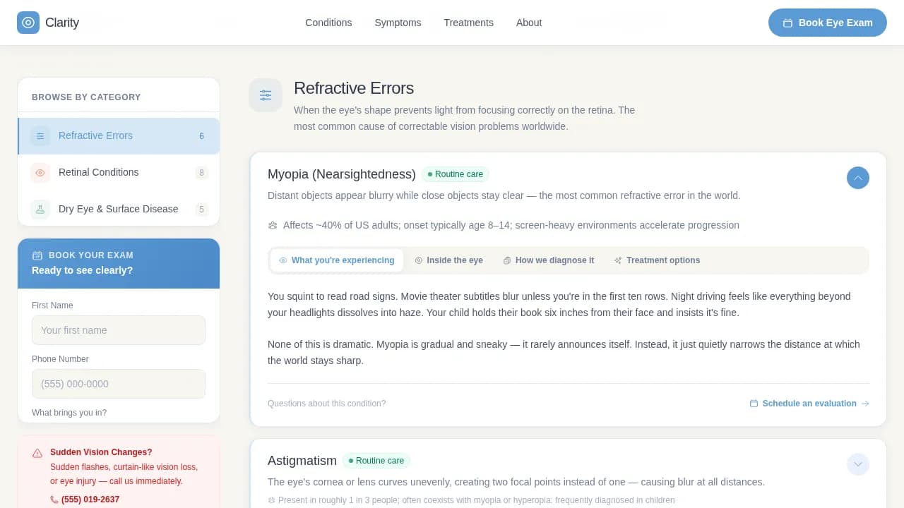 Ophthalmic — Trusted Eye Care Landing Page Template