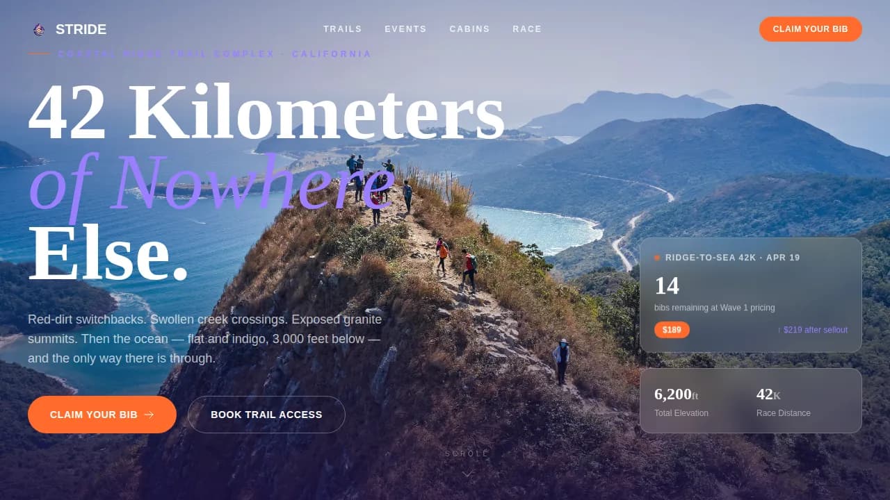 Stride — Premium Marathon Training Landing Page Template
