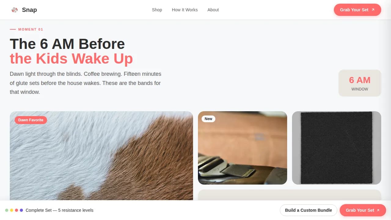 Snap — Energetic Fitness Bands Landing Page Template