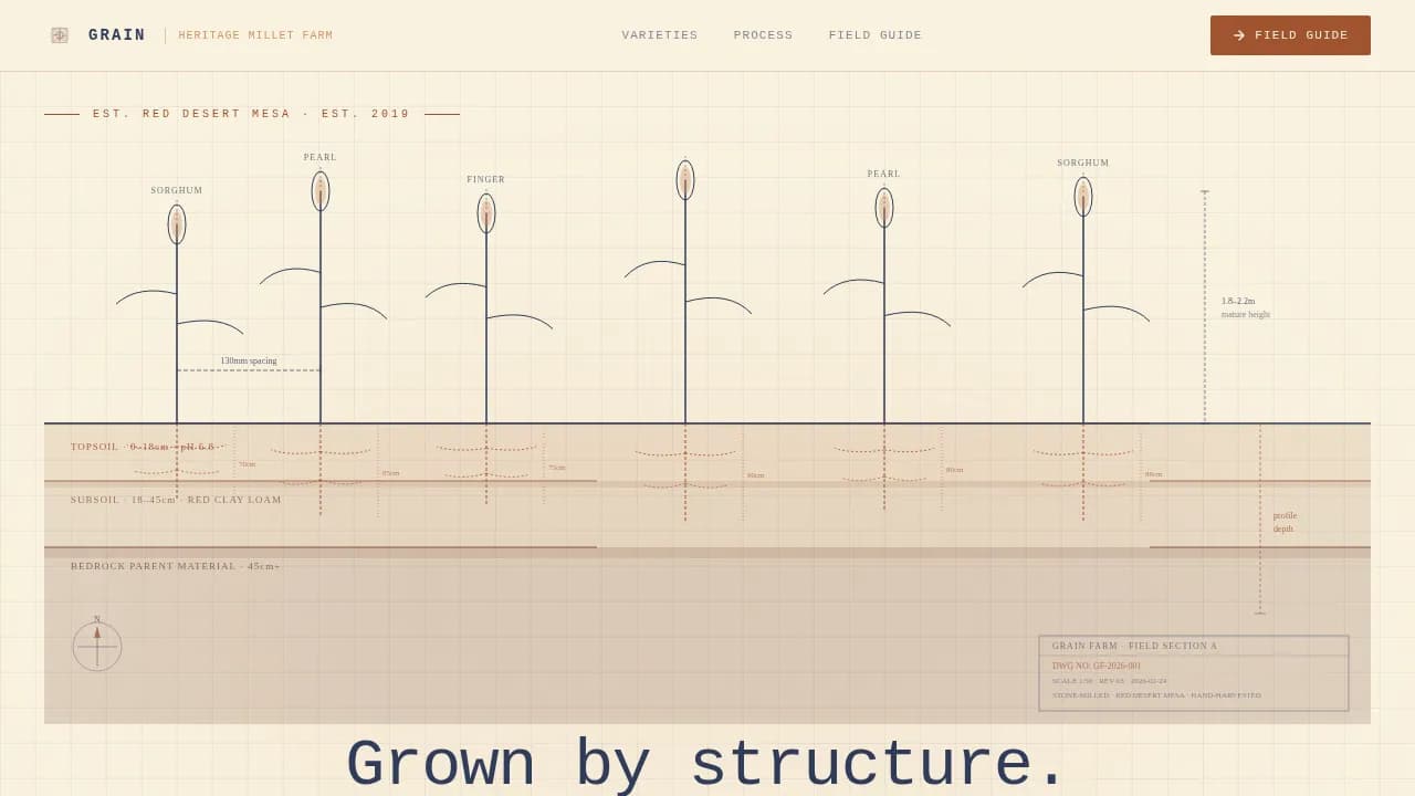 Harvest — Ancestral Millet Farming Landing Page Template