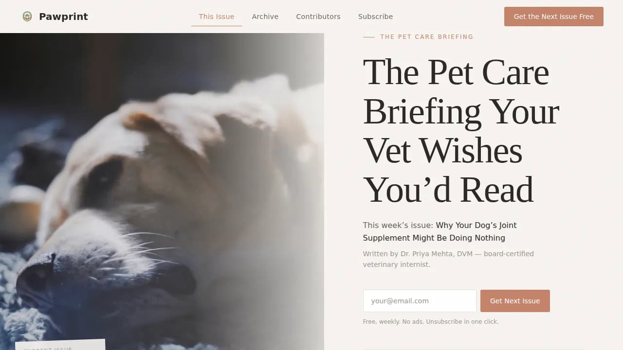 Pawprint — Trusted Pet Wellness Landing Page Template