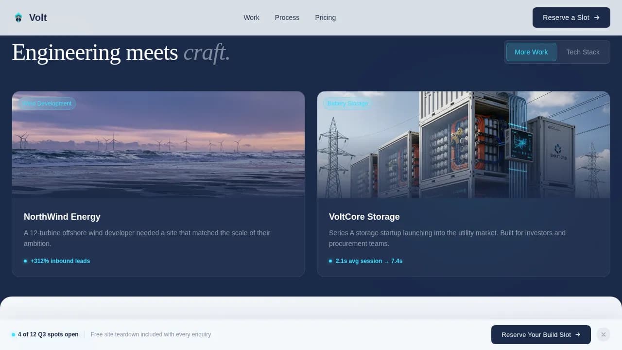 Volt — Energized Web Design Studio Landing Page Template