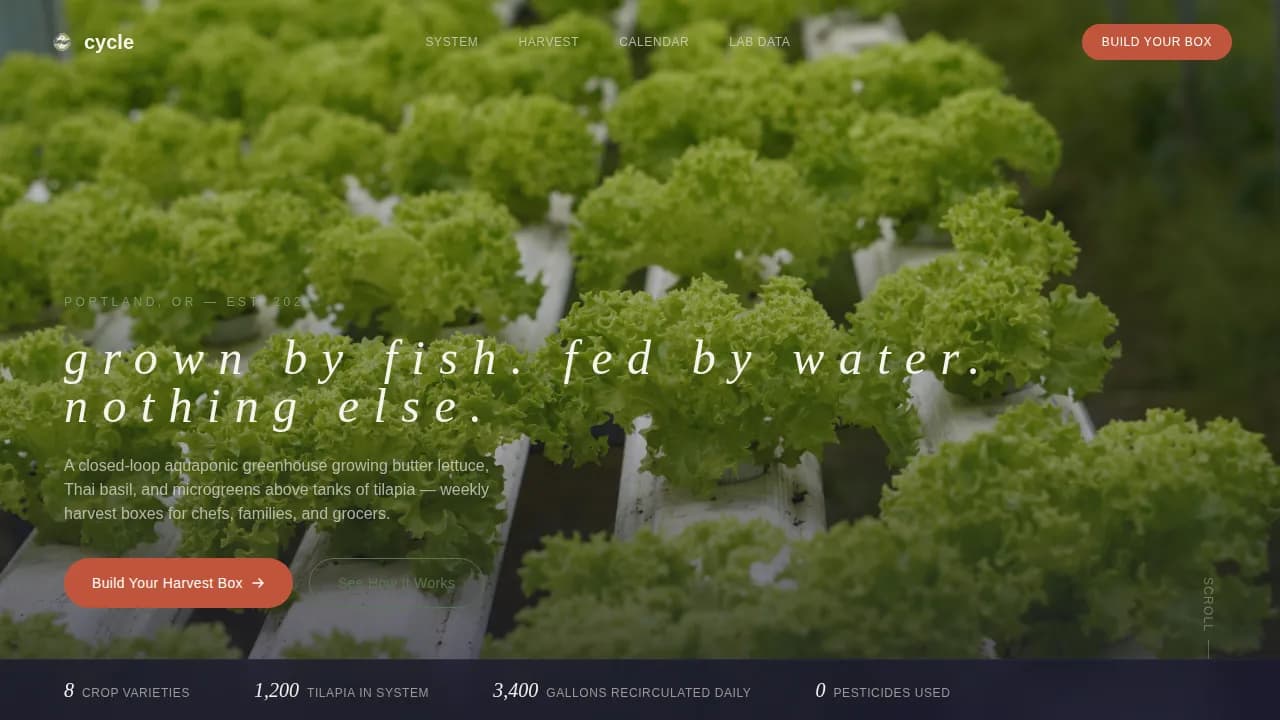 Flow — Sustainable Aquaponic Systems Landing Page Template