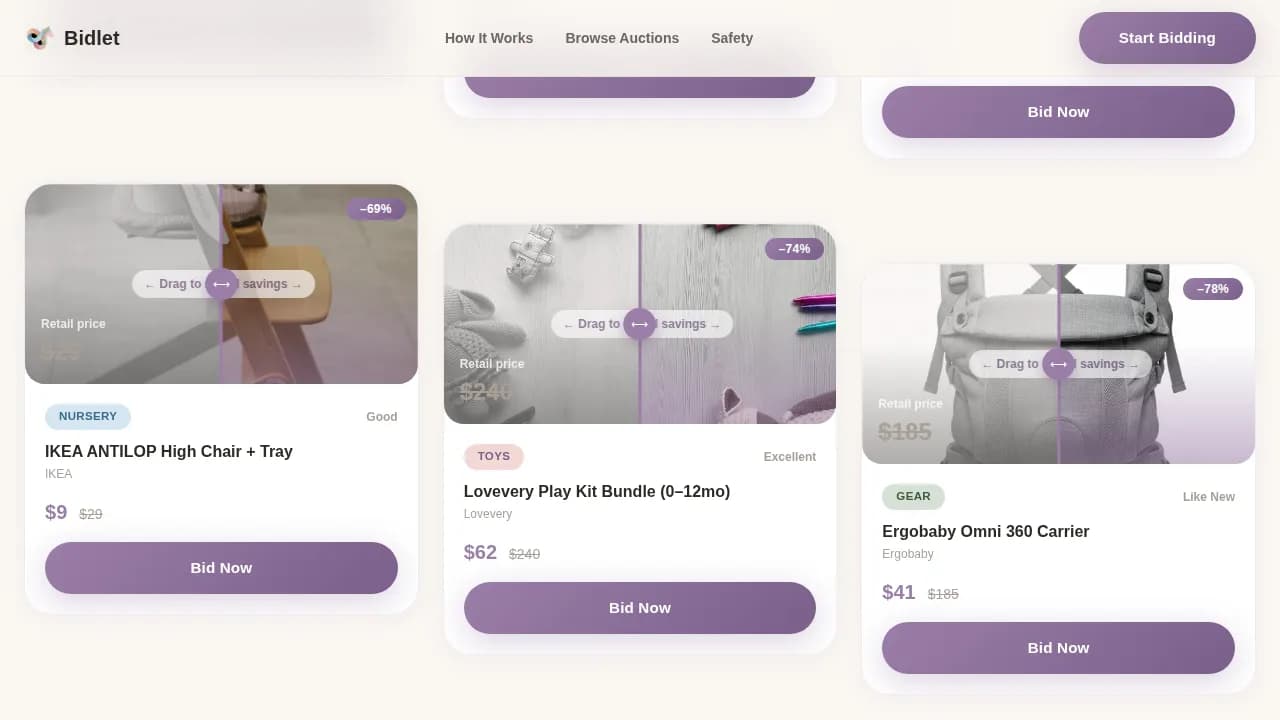 Baby & Kids E-Commerce Specialist Pricing Website Template