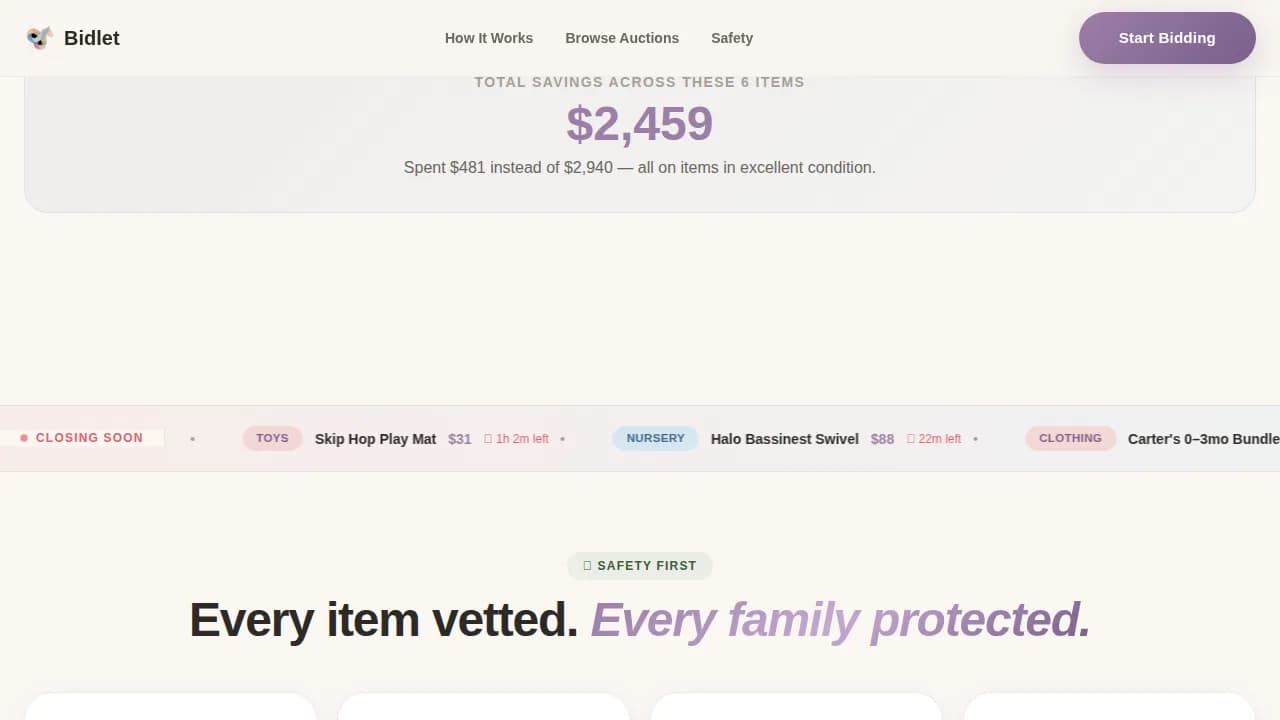 Baby & Kids E-Commerce Specialist Pricing Website Template
