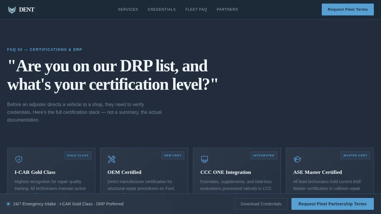 Rapid — Round-The-Clock Fleet Collision Landing Page Template