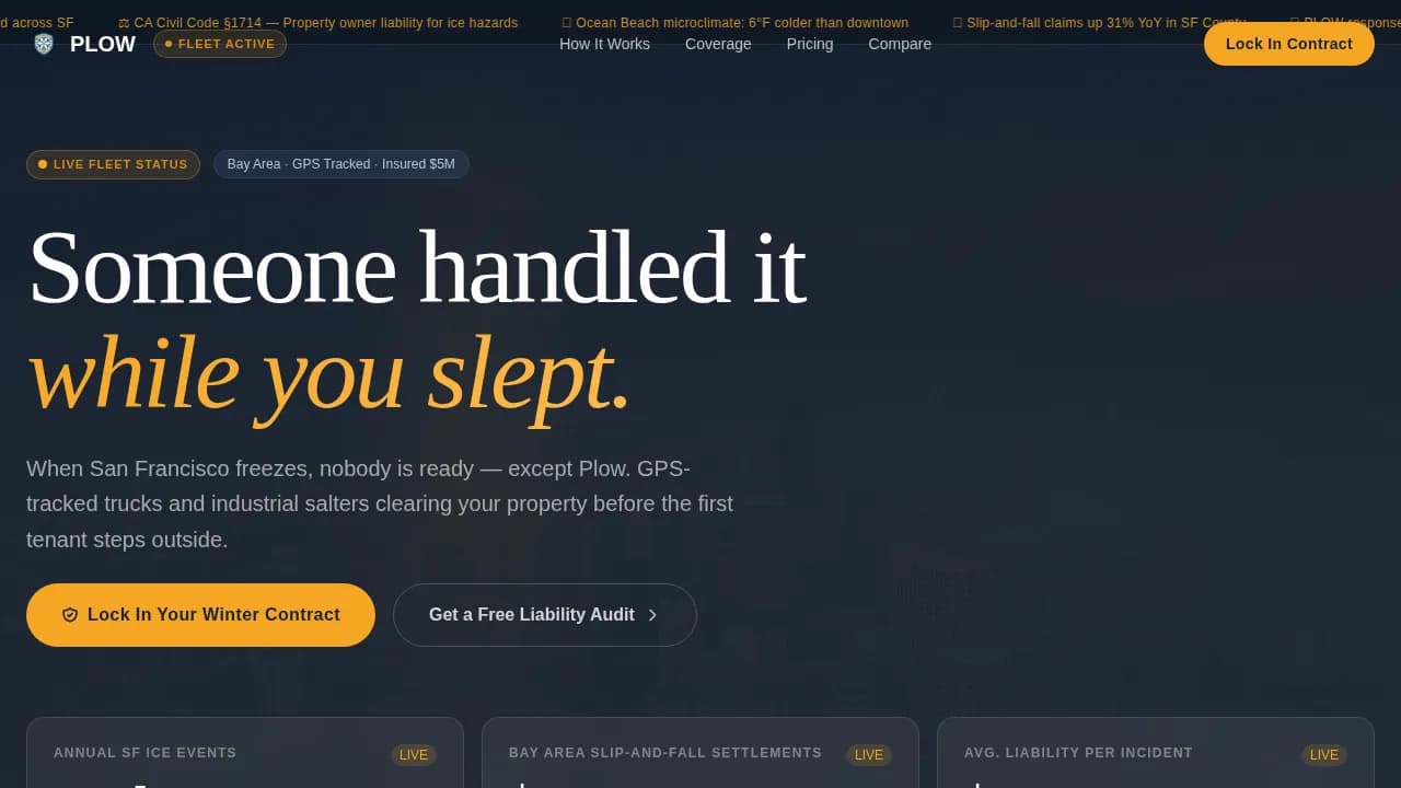 Surge — Tactical Snow Removal Landing Page Template