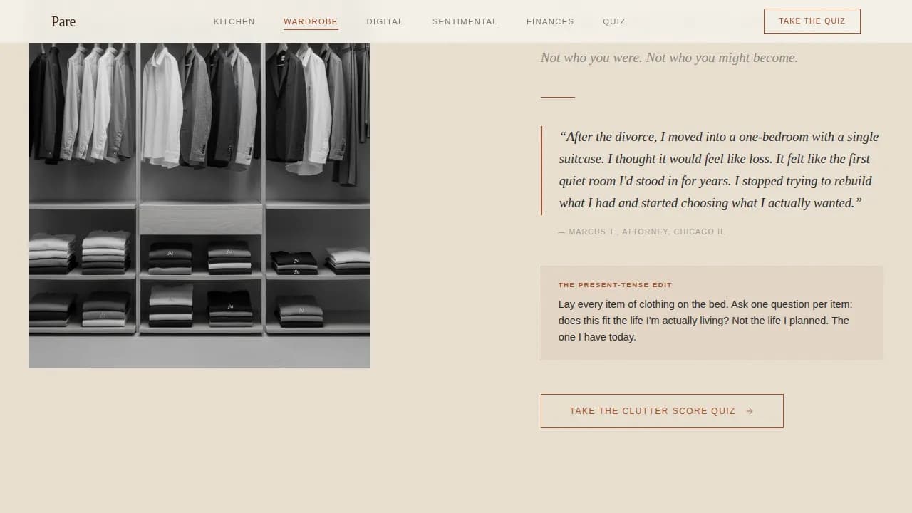 Minimalism & Decluttering Content Professional Website Template