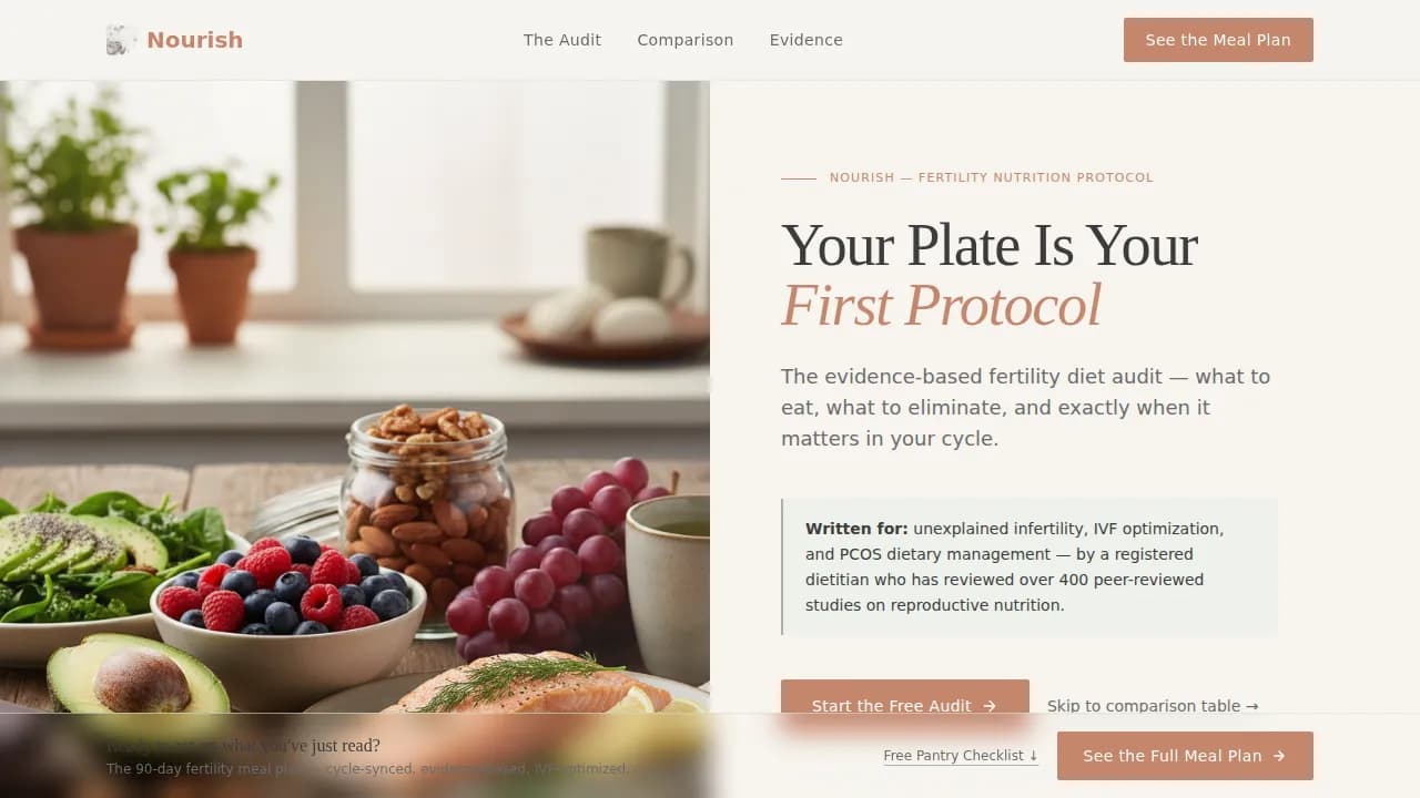 Vitality — Proven Fertility Nutrition Landing Page Template