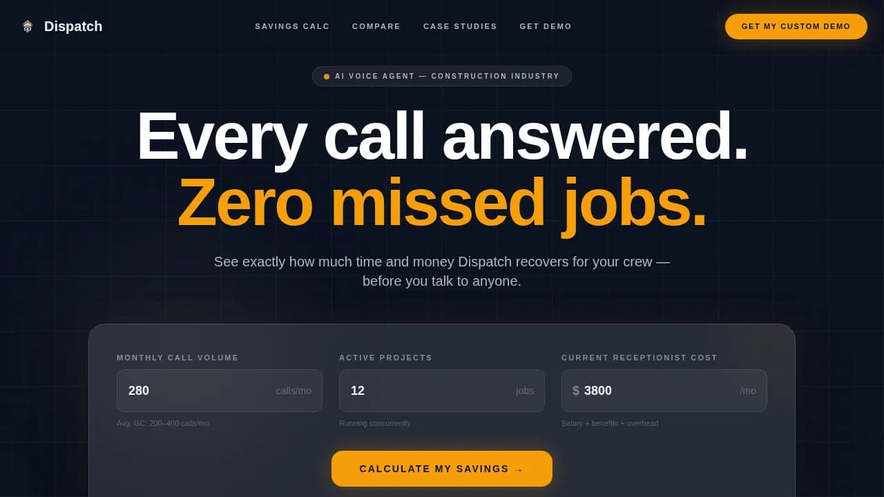 Relay — Smart Construction Dispatch Landing Page Template