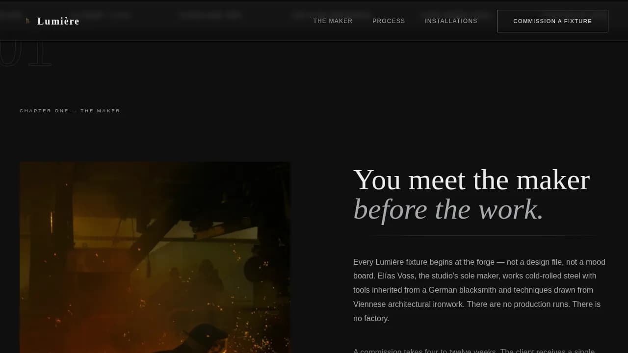 Radiance — Elegant Classical Lighting Landing Page Template