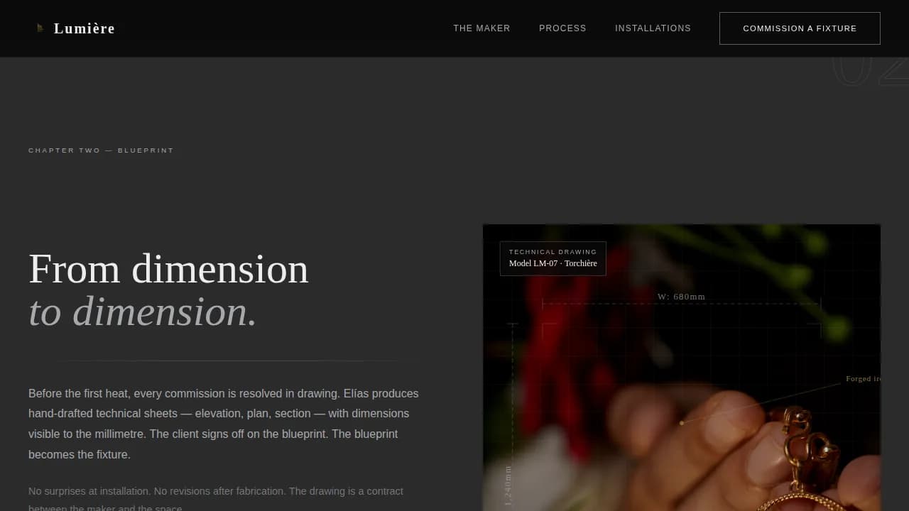 Radiance — Elegant Classical Lighting Landing Page Template
