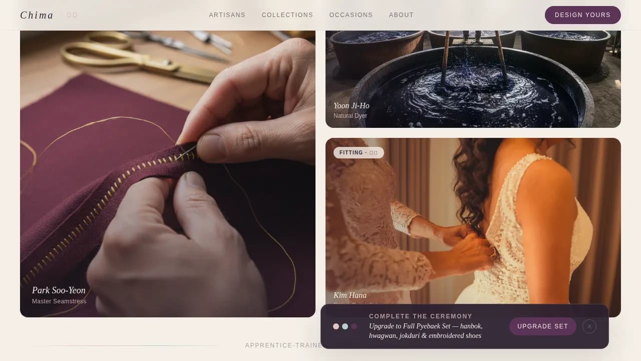 Seam — Luxury Korean Fashion Studio Landing Page Template