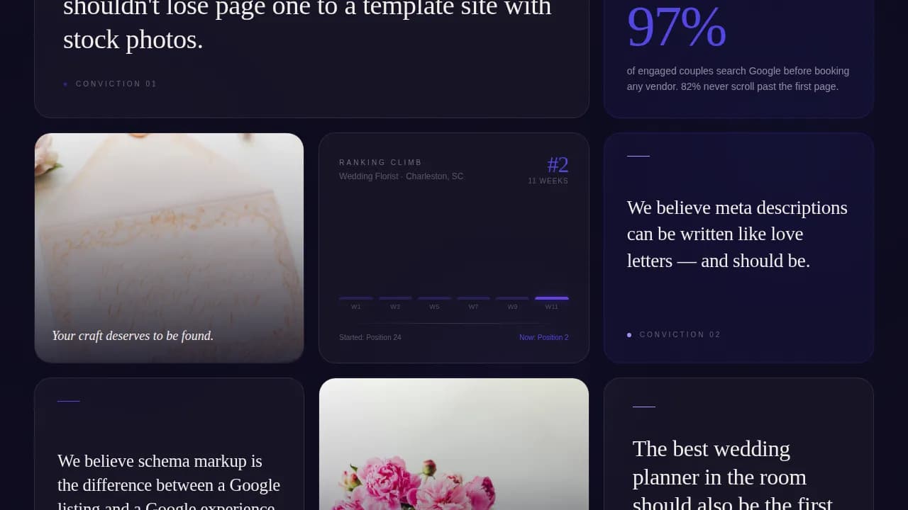 Vows — Precision Wedding Marketing Landing Page Template