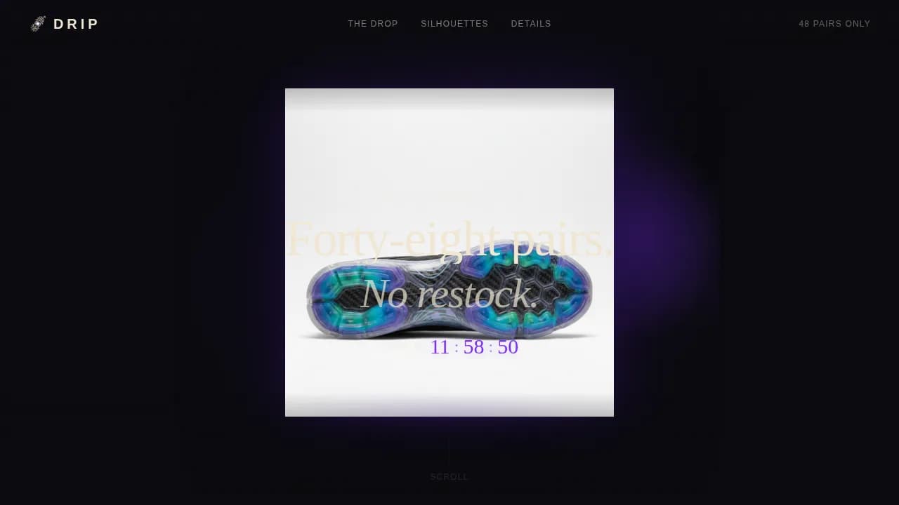 Kicks — Exclusive Streetwear Footwear Landing Page Template