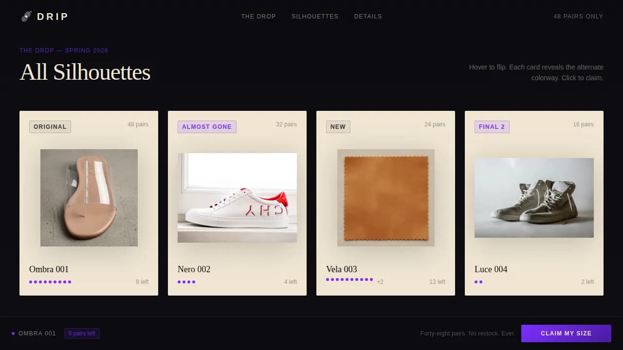 Kicks — Exclusive Streetwear Footwear Landing Page Template