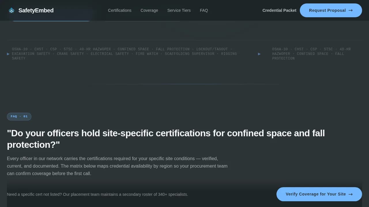 Protect — Elite Occupational Safety Landing Page Template