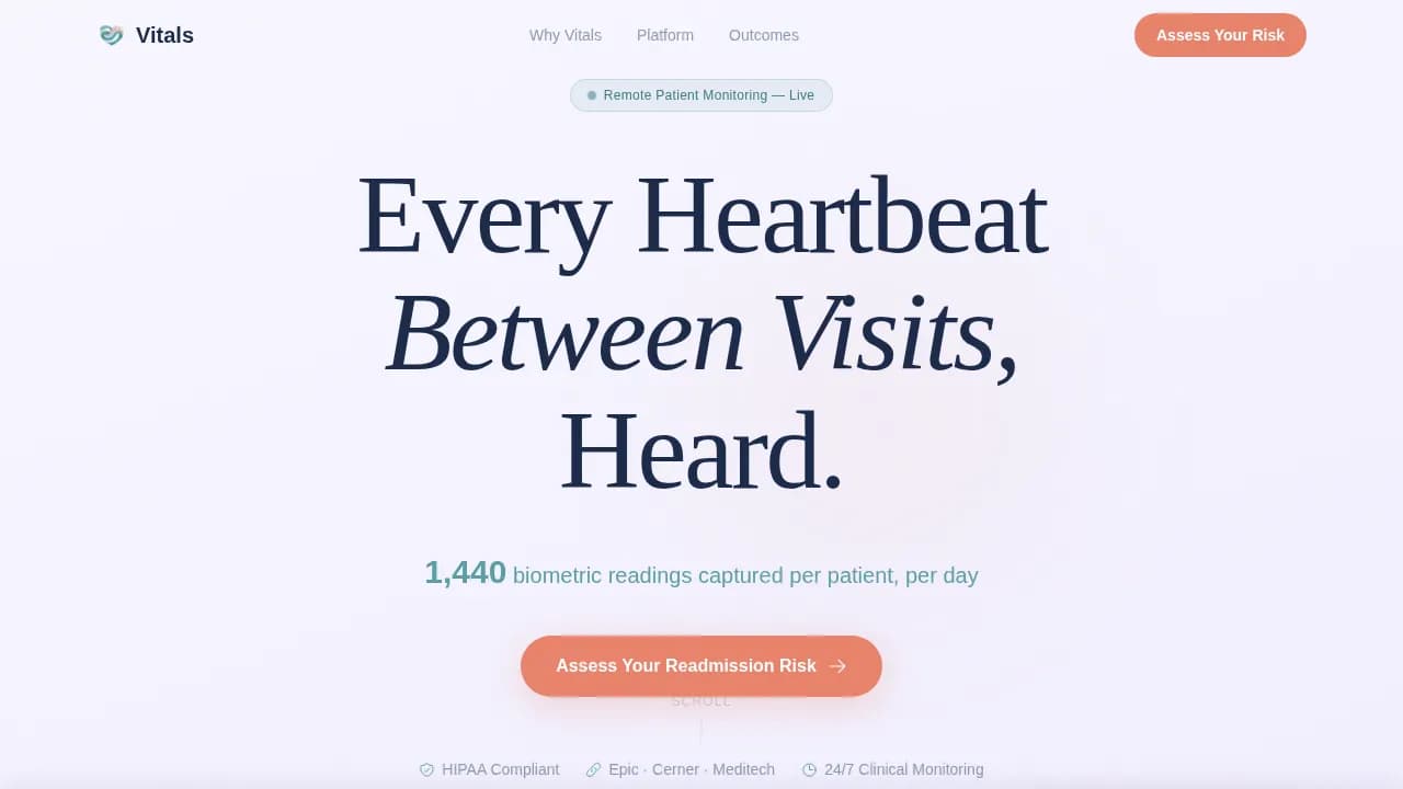 Monitor — Advanced Telehealth Wellness Landing Page Template