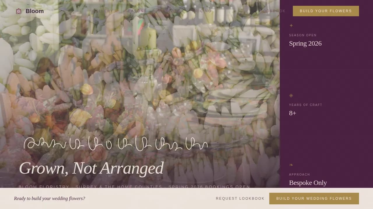 Arrange — Elegant Wedding Floral Landing Page Template